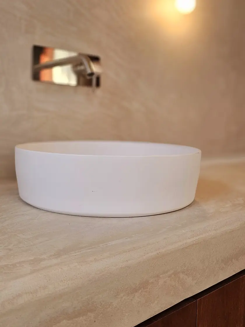 Lavabo y encimera de micromortero