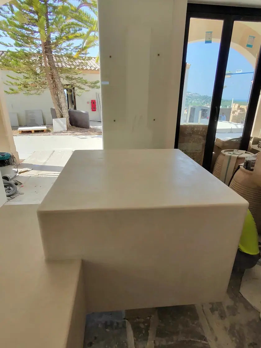 Mueble de bloque en micromortero
